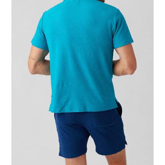 NEW SOL ANGELES loop terry short sleeve polo in baltic - Picture 3 of 4